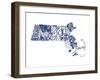 Massachusetts Navy-Jace Grey-Framed Art Print