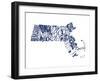 Massachusetts Navy-Jace Grey-Framed Art Print