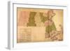 Massachusetts - Panoramic Map-Lantern Press-Framed Art Print