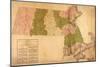 Massachusetts - Panoramic Map-Lantern Press-Mounted Art Print