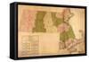 Massachusetts - Panoramic Map-Lantern Press-Framed Stretched Canvas