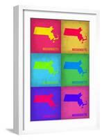 Massachusetts Pop Art Map 1-NaxArt-Framed Art Print