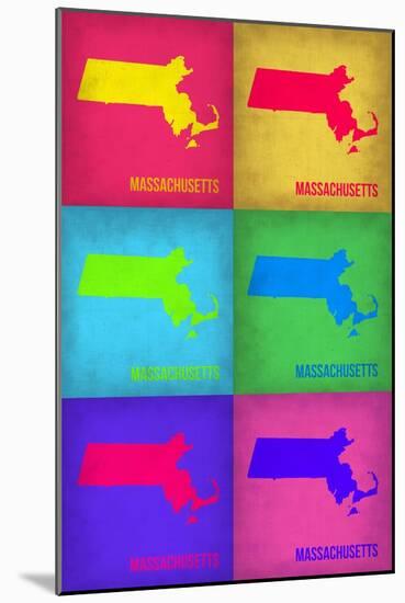 Massachusetts Pop Art Map 1-NaxArt-Mounted Art Print