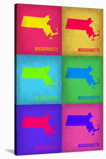 Massachusetts Pop Art Map 1-NaxArt-Stretched Canvas