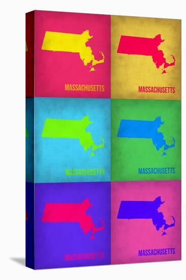 Massachusetts Pop Art Map 1-NaxArt-Stretched Canvas