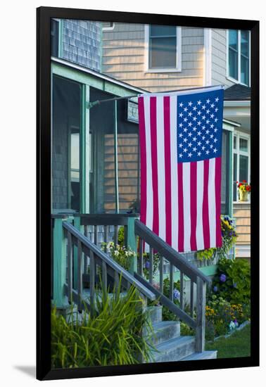 Massachusetts, Rockport, Long Beach, Porch-Walter Bibikow-Framed Photographic Print