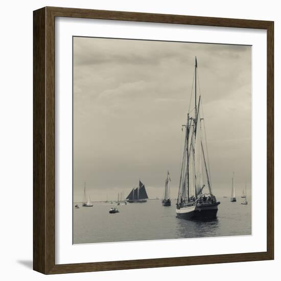 Massachusetts, Schooner Festival, Schooners in Gloucester Harbor-Walter Bibikow-Framed Photographic Print