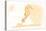 Massachusetts - Seahorse - Yellow - Coastal Icon-Lantern Press-Stretched Canvas
