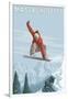 Massachusetts, Snowboarder Jumping-Lantern Press-Framed Art Print