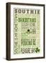 Massachusetts - Southie Typography-Lantern Press-Framed Art Print