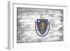 Massachusetts State Flag - Barnwood Painting-Lantern Press-Framed Art Print