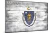 Massachusetts State Flag - Barnwood Painting-Lantern Press-Mounted Art Print