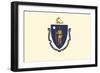 Massachusetts State Flag-Lantern Press-Framed Art Print