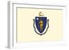 Massachusetts State Flag-Lantern Press-Framed Art Print