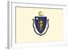 Massachusetts State Flag-Lantern Press-Framed Art Print