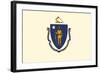 Massachusetts State Flag-Lantern Press-Framed Art Print