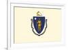 Massachusetts State Flag-Lantern Press-Framed Art Print