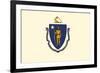 Massachusetts State Flag-Lantern Press-Framed Art Print