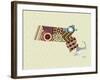 Massachusetts State Map-Lanre Adefioye-Framed Giclee Print