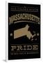 Massachusetts State Pride - Gold on Black-Lantern Press-Framed Art Print