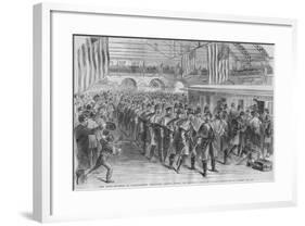 Massachusetts Volunteers on to Washington-Frank Leslie-Framed Art Print