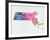 Massachusetts Watercolor Word Cloud-NaxArt-Framed Art Print