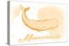 Massachusetts - Whale - Yellow - Coastal Icon-Lantern Press-Stretched Canvas