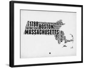 Massachusetts Word Cloud 2-NaxArt-Framed Art Print