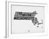 Massachusetts Word Cloud 2-NaxArt-Framed Art Print