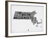 Massachusetts Word Cloud 2-NaxArt-Framed Art Print