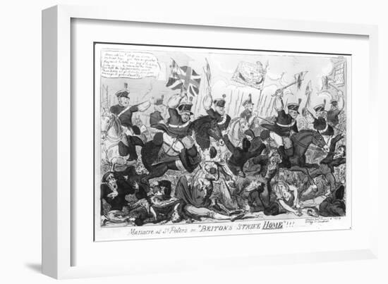 Massacre at St. Peter's, or Britons Strike Home!!!, Published by Thomas Tegg, 1819-George Cruikshank-Framed Giclee Print