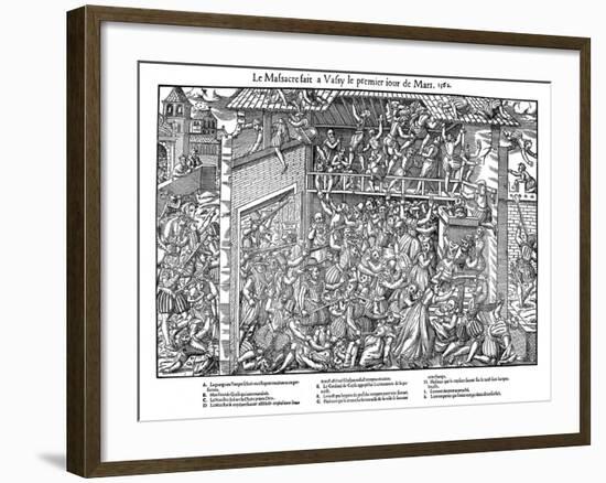 Massacre at Vassy, French Religious Wars, 1 March 1562-Jacques Tortorel-Framed Giclee Print