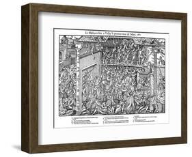 Massacre at Vassy, French Religious Wars, 1 March 1562-Jacques Tortorel-Framed Giclee Print