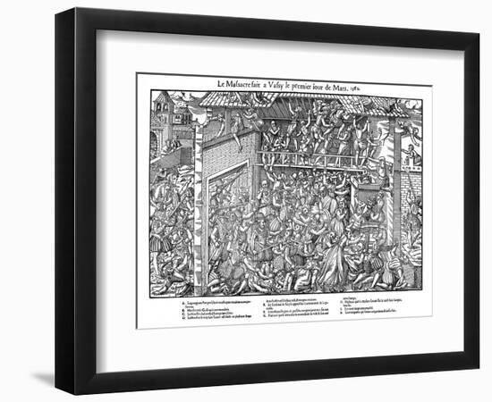 Massacre at Vassy, French Religious Wars, 1 March 1562-Jacques Tortorel-Framed Giclee Print