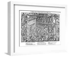 Massacre at Vassy, French Religious Wars, 1 March 1562-Jacques Tortorel-Framed Giclee Print