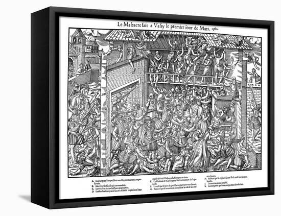 Massacre at Vassy, French Religious Wars, 1 March 1562-Jacques Tortorel-Framed Stretched Canvas
