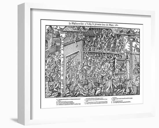 Massacre at Vassy, French Religious Wars, 1 March 1562-Jacques Tortorel-Framed Giclee Print