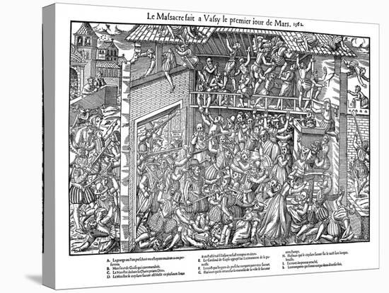 Massacre at Vassy, French Religious Wars, 1 March 1562-Jacques Tortorel-Stretched Canvas