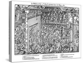 Massacre at Vassy, French Religious Wars, 1 March 1562-Jacques Tortorel-Stretched Canvas