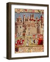 Massacre of Citizens of Beziers, France, in 13th century Albigensian Crusade Ordered by Pope Innoce-null-Framed Giclee Print