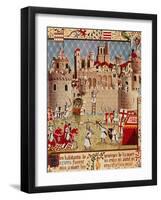 Massacre of Citizens of Beziers, France, in 13th century Albigensian Crusade Ordered by Pope Innoce-null-Framed Giclee Print