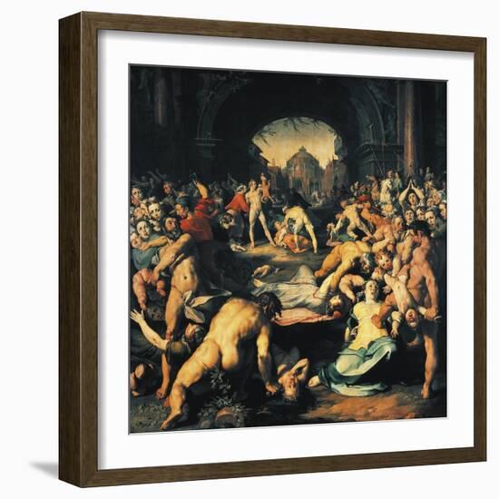 Massacre of Innocents, Central Panel of Triptych-Cornelis Cornelisz Van Haarlem-Framed Giclee Print