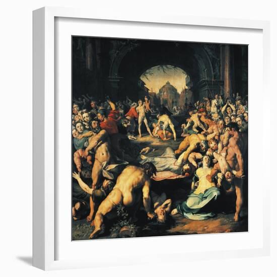 Massacre of Innocents, Central Panel of Triptych-Cornelis Cornelisz Van Haarlem-Framed Giclee Print