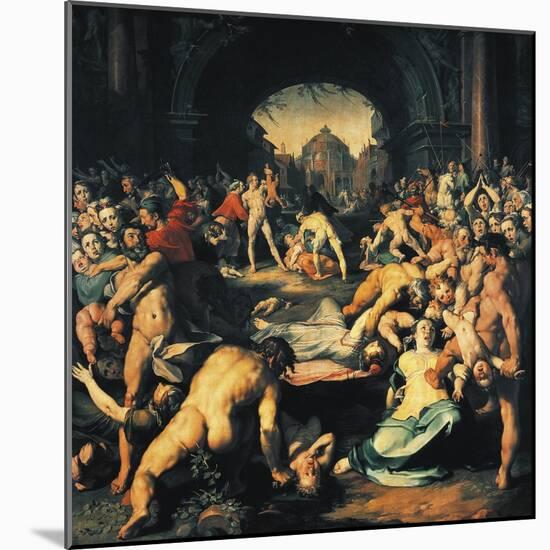 Massacre of Innocents, Central Panel of Triptych-Cornelis Cornelisz Van Haarlem-Mounted Giclee Print