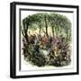 Massacre of Mohawks by New Netherland Governor Kieft, c.1640-null-Framed Giclee Print