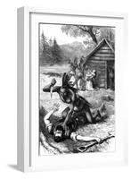 Massacre of Settlers by Native Americans, C17th Century-null-Framed Giclee Print
