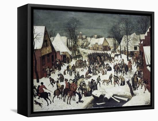 Massacre of the Innocents-Pieter Bruegel the Elder-Framed Stretched Canvas