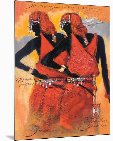 Massai Twins-Joadoor-Mounted Premium Giclee Print