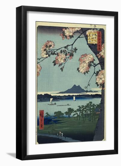 Massaki and the Suijin Grove by the Sumida River (One Hundred Famous Views of Edo). 1856-58-Utagawa Hiroshige-Framed Giclee Print