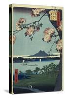 Massaki and the Suijin Grove by the Sumida River (One Hundred Famous Views of Edo). 1856-58-Utagawa Hiroshige-Stretched Canvas